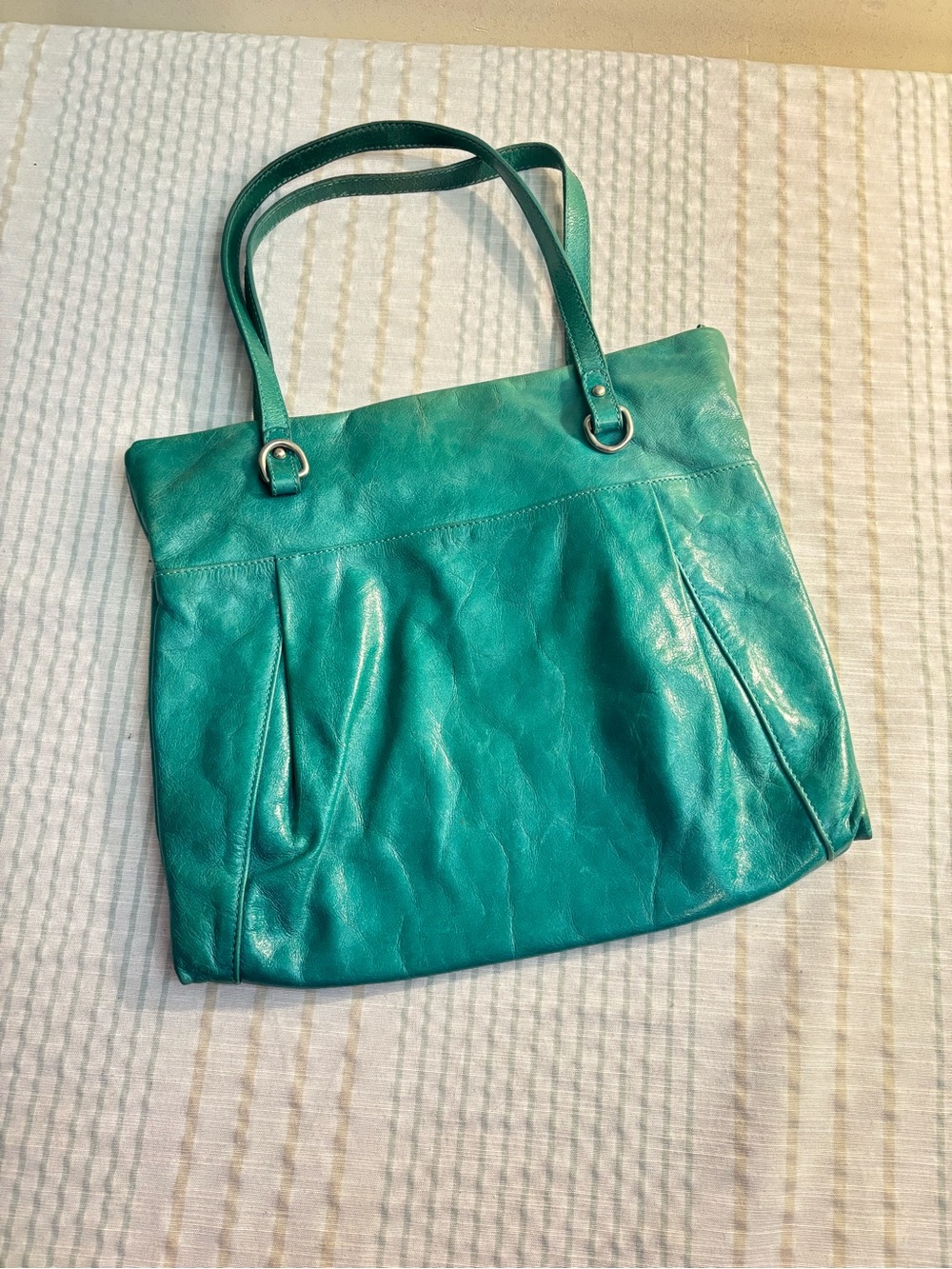 Gianni Bini Teal Leather Shoulder Tote